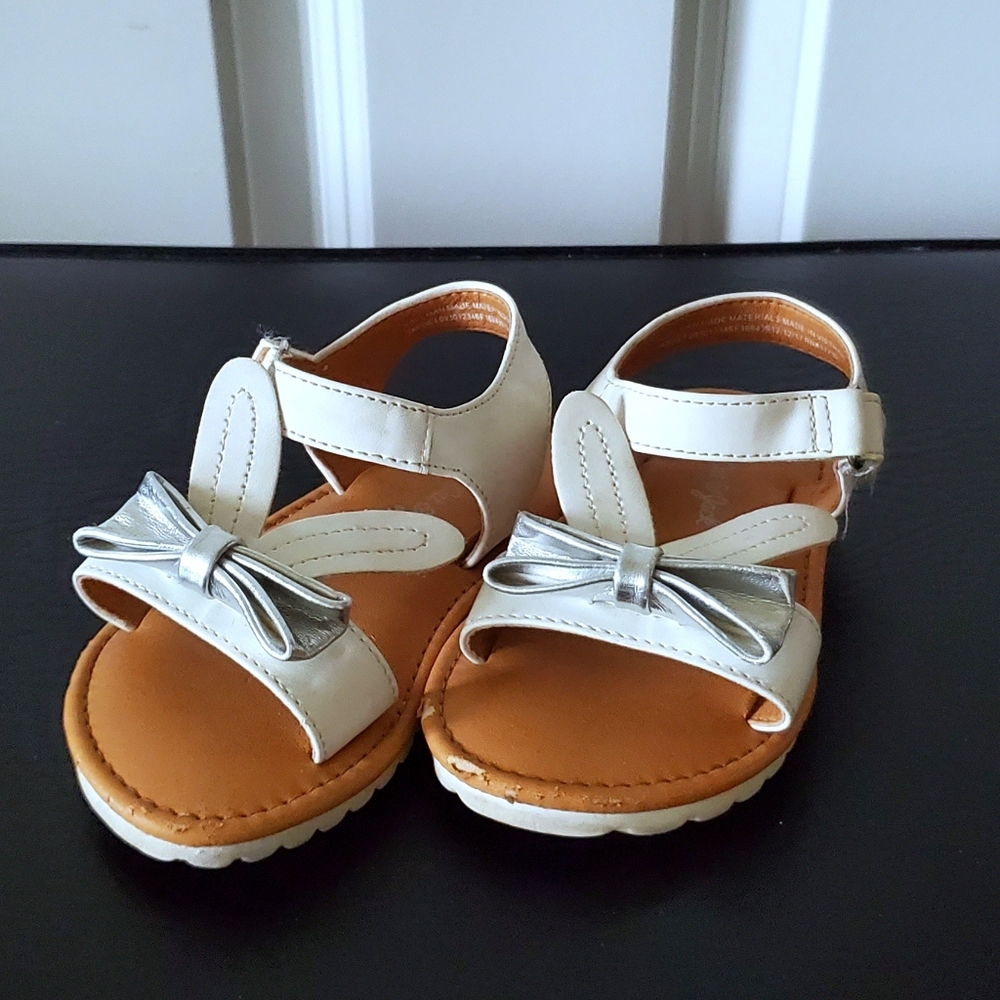 Toddler Girl's Open Toe & Velcro Strap Bunny Sandals
